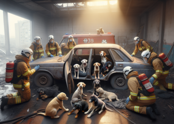 Sauvetage spectaculaire : neuf chiots découverts dans une voiture abandonnée