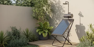 Construire une douche de jardin nomade avec réservoir thermique solaire