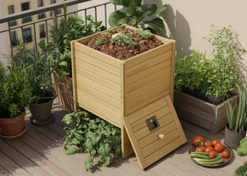 Fabriquer un composteur de balcon en bois : tutoriel complet pour 50 litres de compost maison