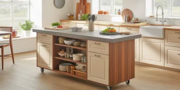 Îlot de cuisine mobile : construire un plan de travail en béton ciré pour moins de 150 €