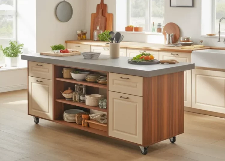 Îlot de cuisine mobile : construire un plan de travail en béton ciré pour moins de 150 €