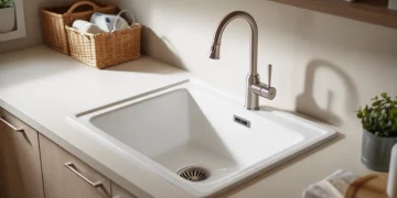 Installer un évier de buanderie en résine avec colonne de chute : le guide pas à pas