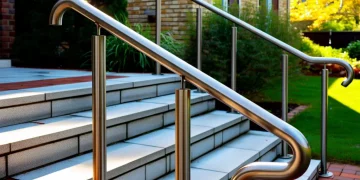 Installer une main courante d’escalier extérieur en inox : scellement, coupe et finition
