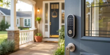 Serrure à pavé numérique sur porte d’entrée : installation sans perçage de la serrure existante