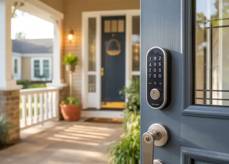 Serrure à pavé numérique sur porte d’entrée : installation sans perçage de la serrure existante