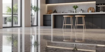 Béton ciré dans une cuisine : poser votre revêtement de sol en 2 jours