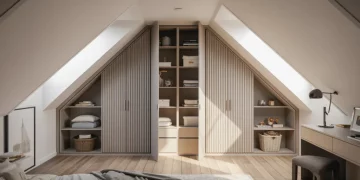 Couloir de rangement sur mesure pour combles aménagés : ossature, portes accordéon et organisation intérieure