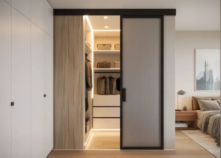 Créer un placard de couloir avec porte à galandage : guide complet du rail au montage