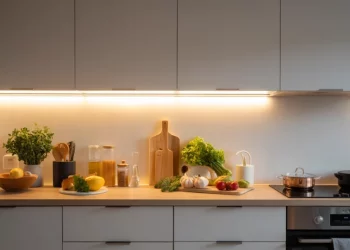 Éclairage de plan de travail cuisine : poser un ruban LED dans un profilé encastré