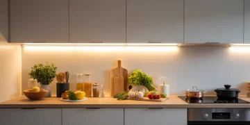 Éclairage de plan de travail cuisine : poser un ruban LED dans un profilé encastré