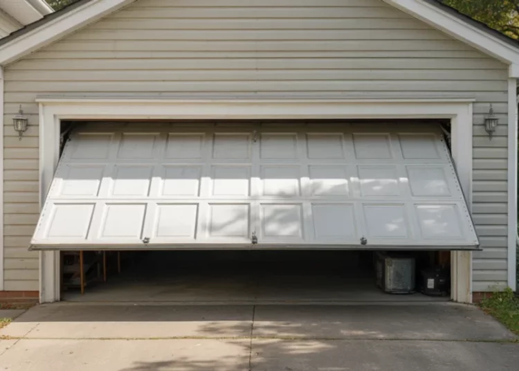 Porte de garage sectionnelle qui monte de travers : diagnostic et réparations