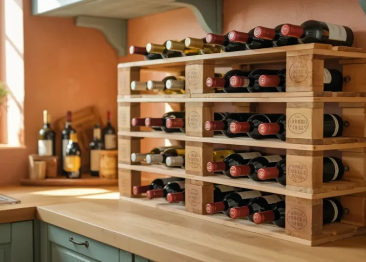 Cave à vins rustique en palettes récupérées : fabriquer un meuble de rangement pour moins de 30 euros