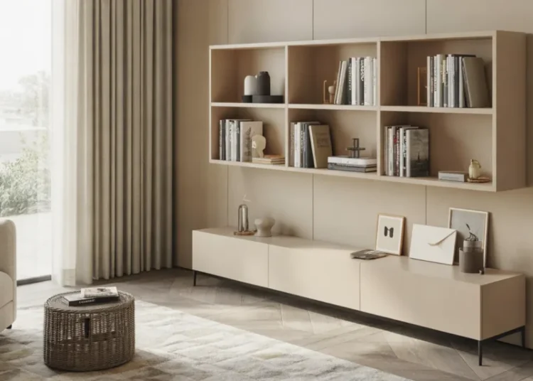 Bibliothèque avec console intégrée en MDF laqué : construire un meuble d’entrée sur mesure