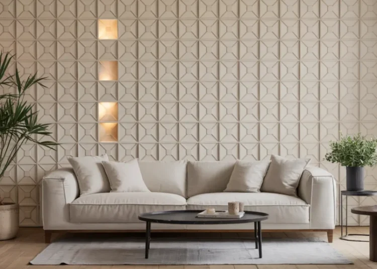 Carreaux de plâtre décoratifs dans un salon : guide complet de pose, joints et finition