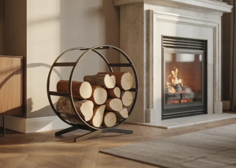 Construire un porte-bûches design en acier et bois pour le salon