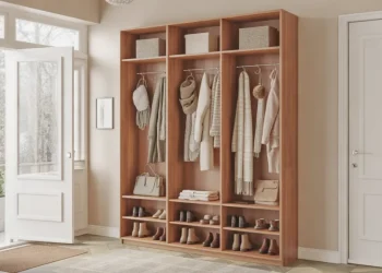 Meuble de rangement hivernal sur mesure pour couloir étroit : guide pas à pas