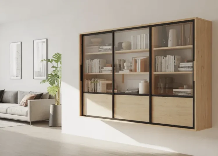 Meuble de rangement mural en contreplaqué avec portes coulissantes : guide complet
