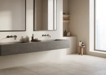Meuble de salle de bain suspendu avec double vasque en béton fibré : le tutoriel complet pour moins de 200 €