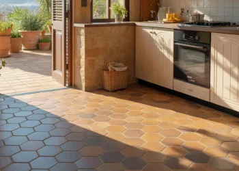 Poser des tomettes hexagonales : calepinage, coupe et jointoiement pas à pas