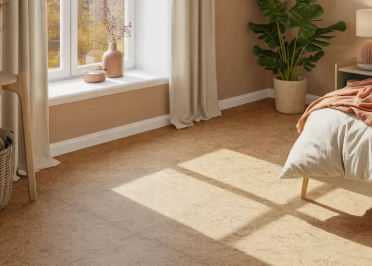 Poser un revêtement de sol en liège collé dans une chambre : isolation, pose et finition